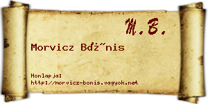 Morvicz Bónis névjegykártya